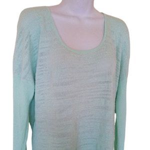 Mint Green Light Weight Blue Green Semi Sheer Sweater Size XXL NEW NWT